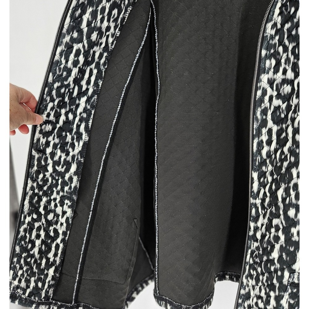 Ruby Rd Leopard Print Quilted Full Zip Jacket Was… - image 7